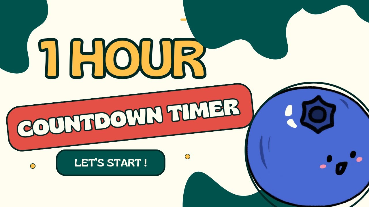 BLUEBERRY COUNTDOWN ! 🫐 60 MINUTES 1 HOUR 60:00 countdown timer from 60 minutes to zero in seconds