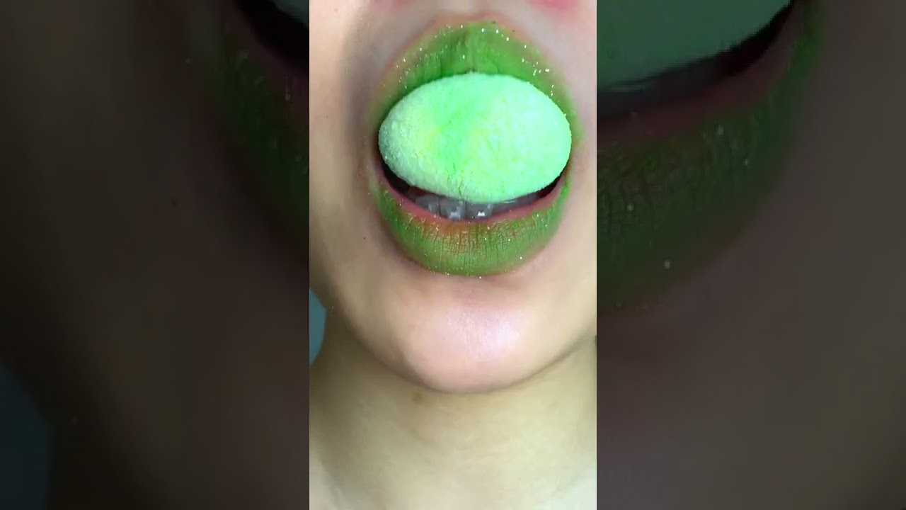 asmr GREEN APPLE MARSHMELLO eating sounds HD
