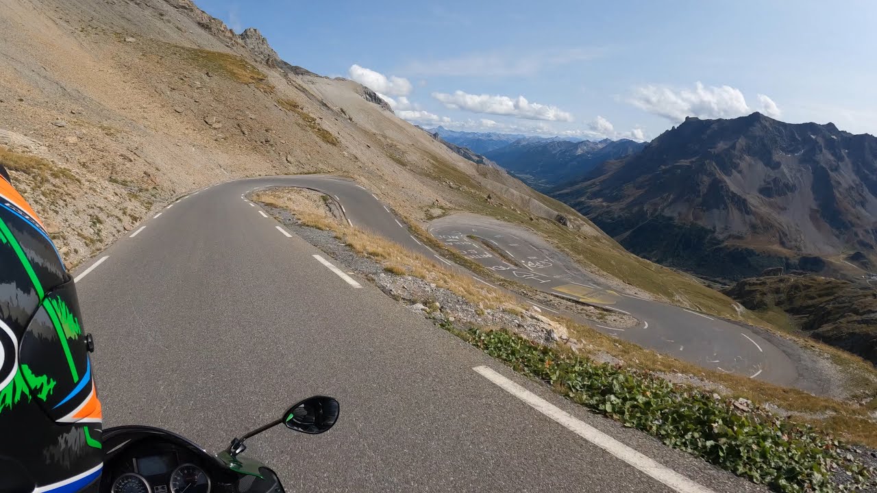 ZZR1400 touring the col du Galibier