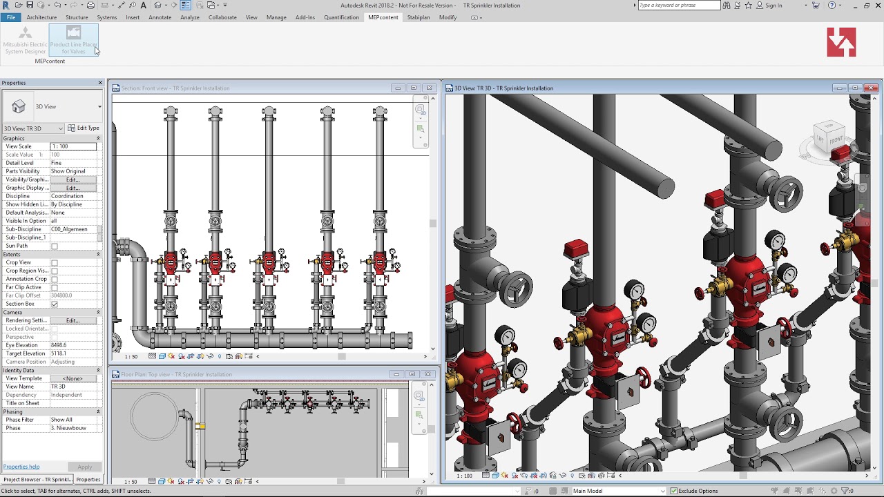 How to place valves on pipes in Revit: Product Line Placer for Valves App