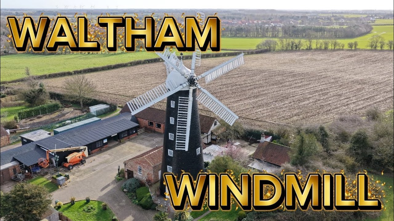 FLIGHT AROUND THE WINDMILL IN WALTHAM NORTH EAST LINCOLNSHIRE