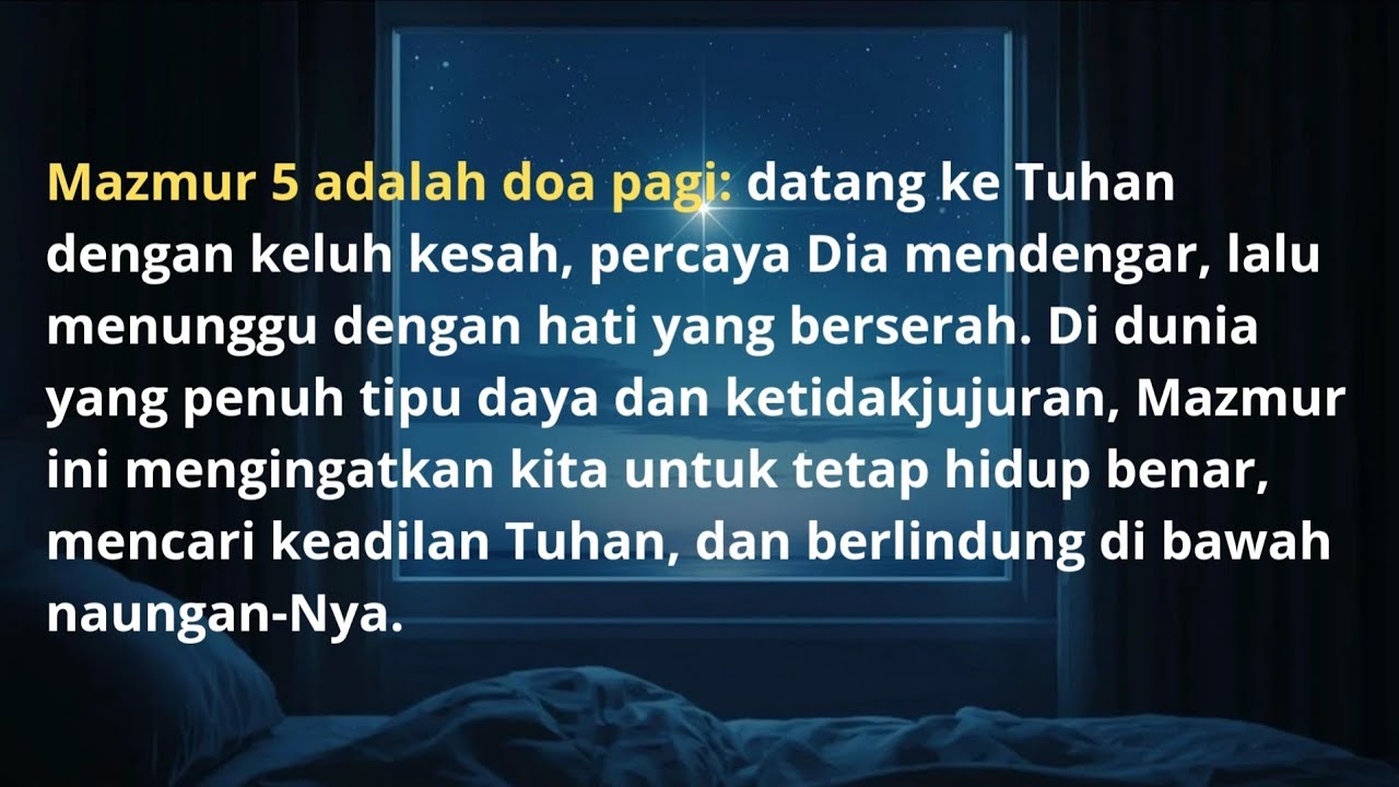 Tuhan, Tuntunlah Langkahku Hari Ini (Inspirasi dari Mazmur 5)