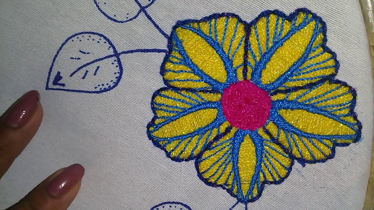 BORDADO  para FLOR fácil 🌸🌺puntada #3