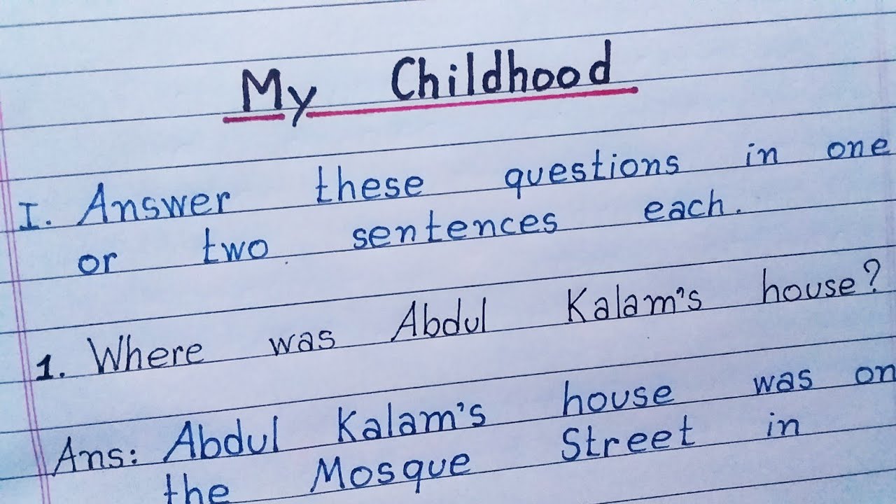 My Childhood | Question & Answer | Part - 1 |