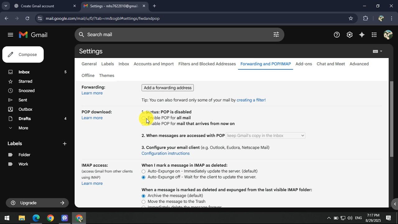 Как исправить ошибку IMAP в Gmail