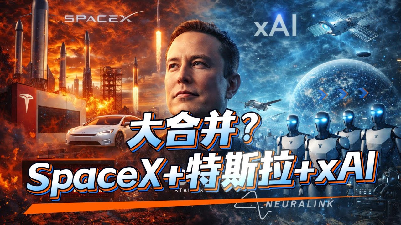 01/30｜马斯克“大合并”风暴｜SpaceX×xAI×Tesla 三条路径｜1.8 万亿估值豪赌｜轨道数据中心闭环｜Starlink 手机｜4.3 亿 Megapack｜Optimus 4 德州量产