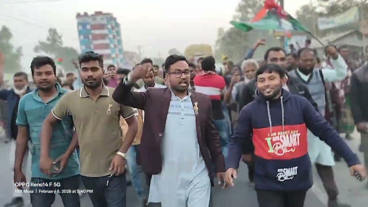  নির্বাচনকে সামনে রেখে নন্দীগ্রাম উপজেলা ও পৌর বিএনপির উদ্যোগে ধানের শীষের পক্ষে মিছিলে