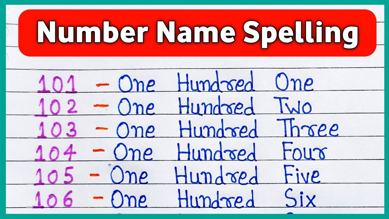 Numbers name 101 se 120 tak | 101 to 200 numbers in word in English | number name spelling 1 to 100