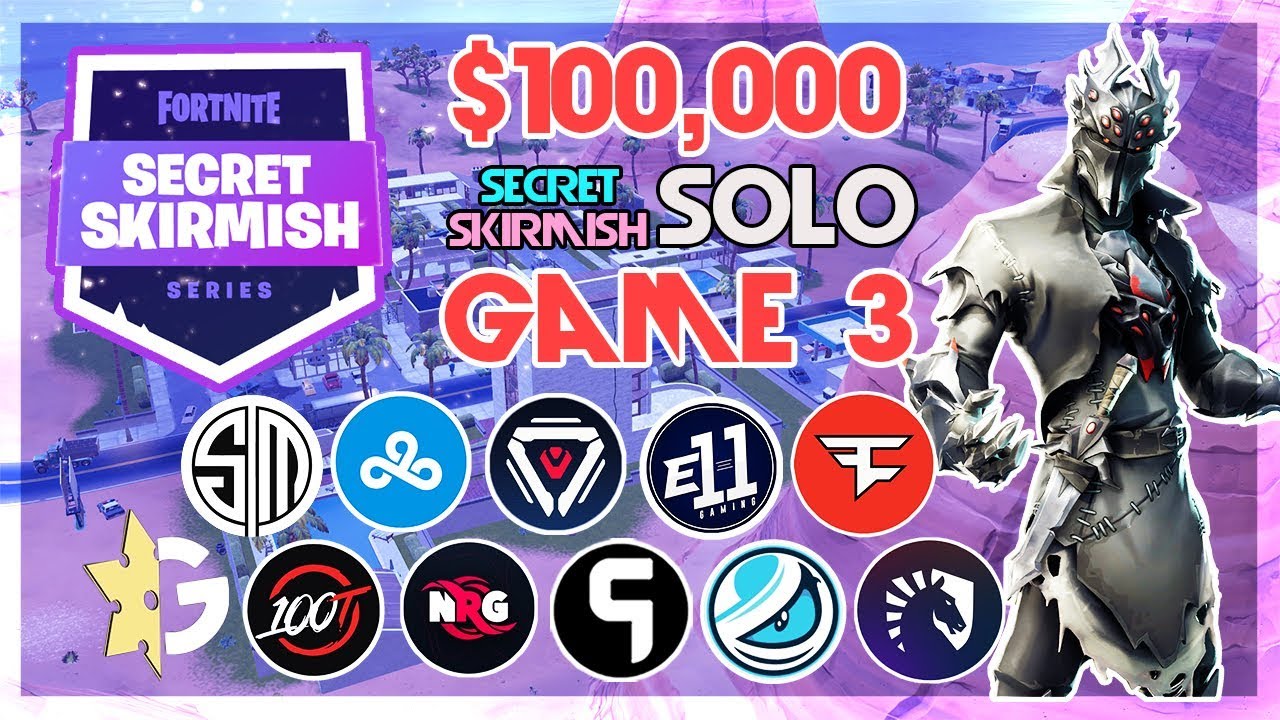 $100,000 🥊Secret Skirmish Solo🥊 Game 3 Viewing Party (Fortnite)
