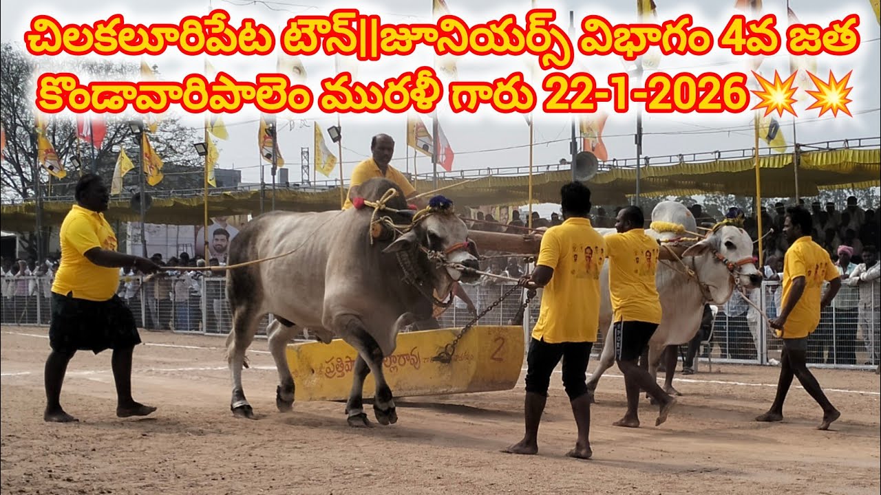 చిలకలూరిపేట టౌన్||జూనియర్స్ విభాగం 4వ జత కొండావారిపాలెం మురళీ గారు 22-1-2026💥💥
