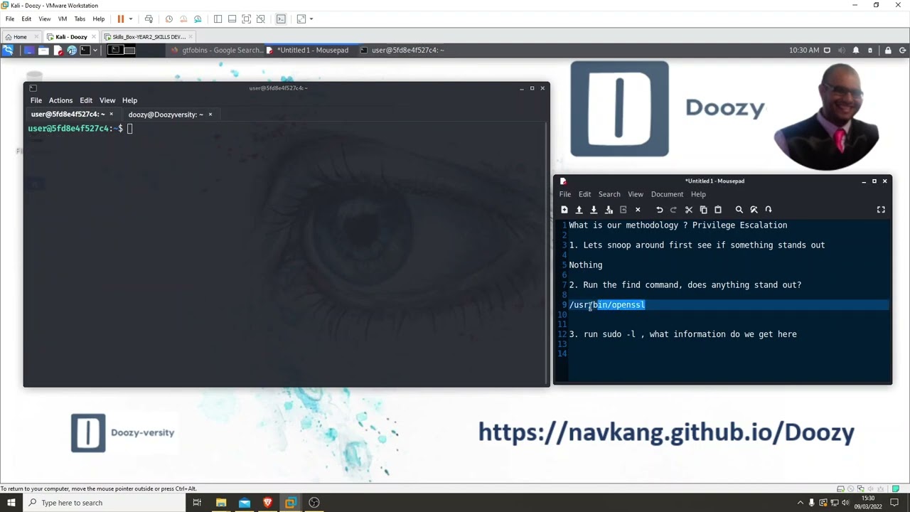 Privilege Escalation Tutorial - using GTFOBins - openssl to read