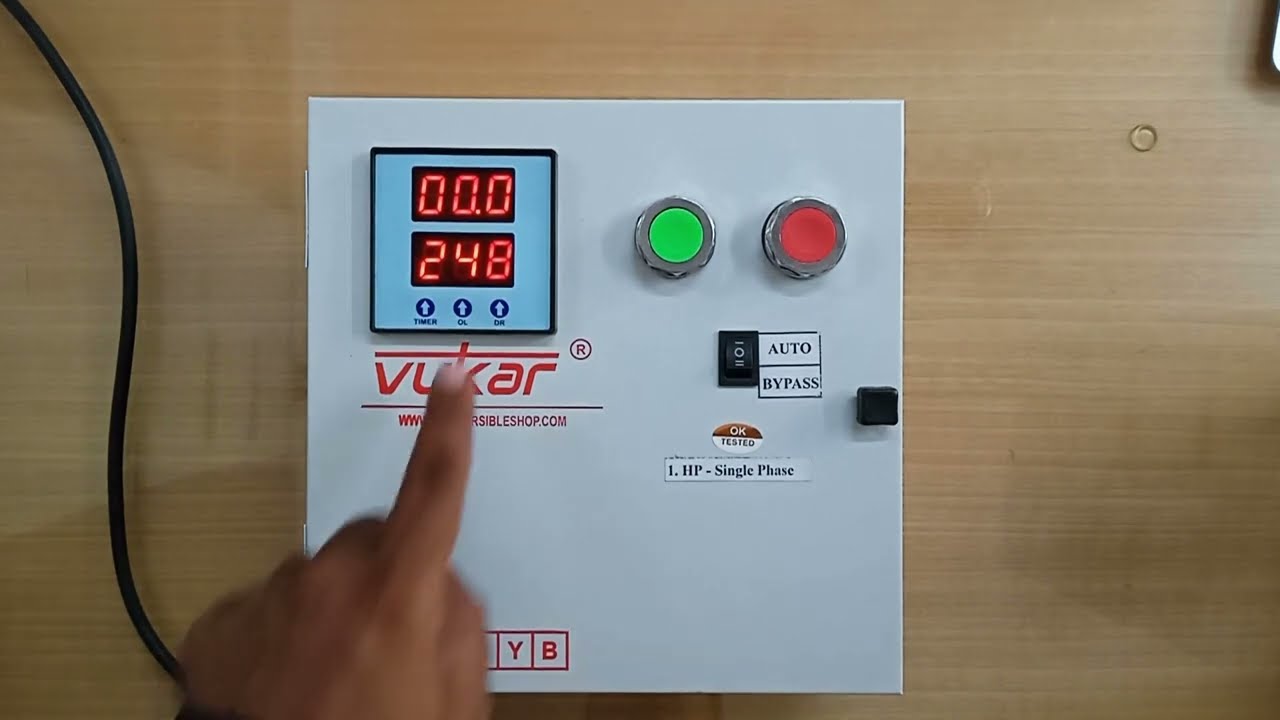Digital dry run meter ka setting submersible starter panel mai kaise kare?