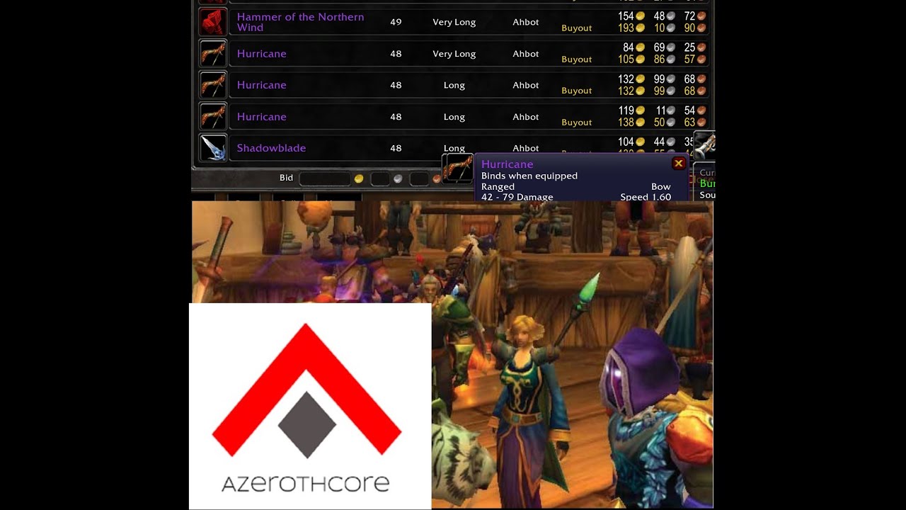 Azerothcore WotLK server part 5: Auction House Bot module!