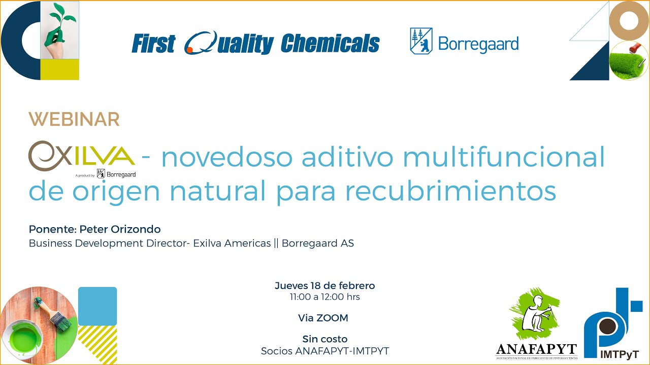 Exilva, novedoso aditivo multifuncional de origen natural para recubrimientos || Webinar FQC