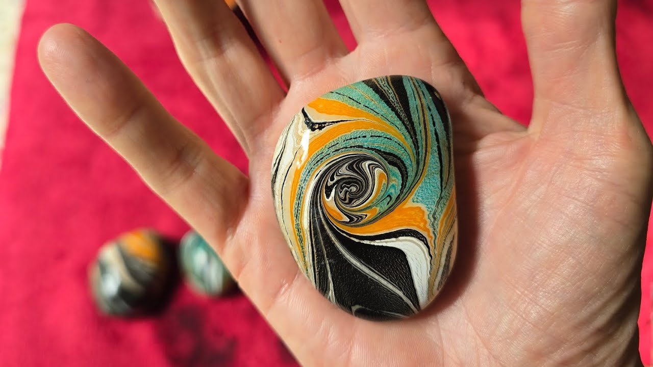 Water Marbling rocks with @Raynbow Crow Studios