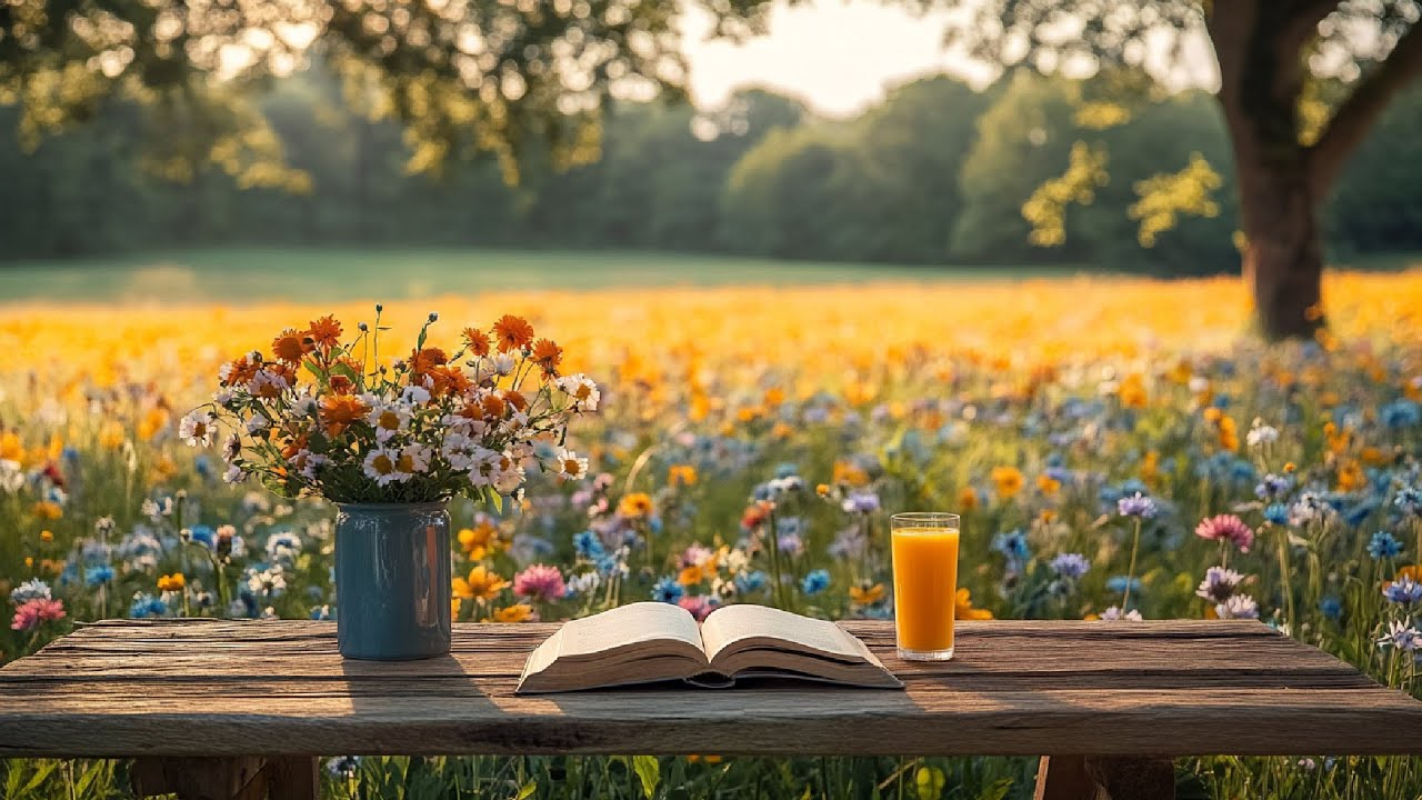Library in the Fields – Breezy Garden with Birdsongs & Nature Sounds for Peaceful Study 🌿🍃🐦