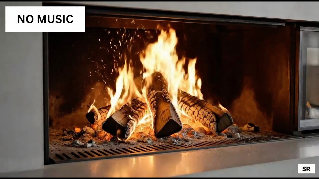 Cosy Burning Fireplace: 1 Hour of Real Crackling Logs & Warm Glow (No Music) 🔥
