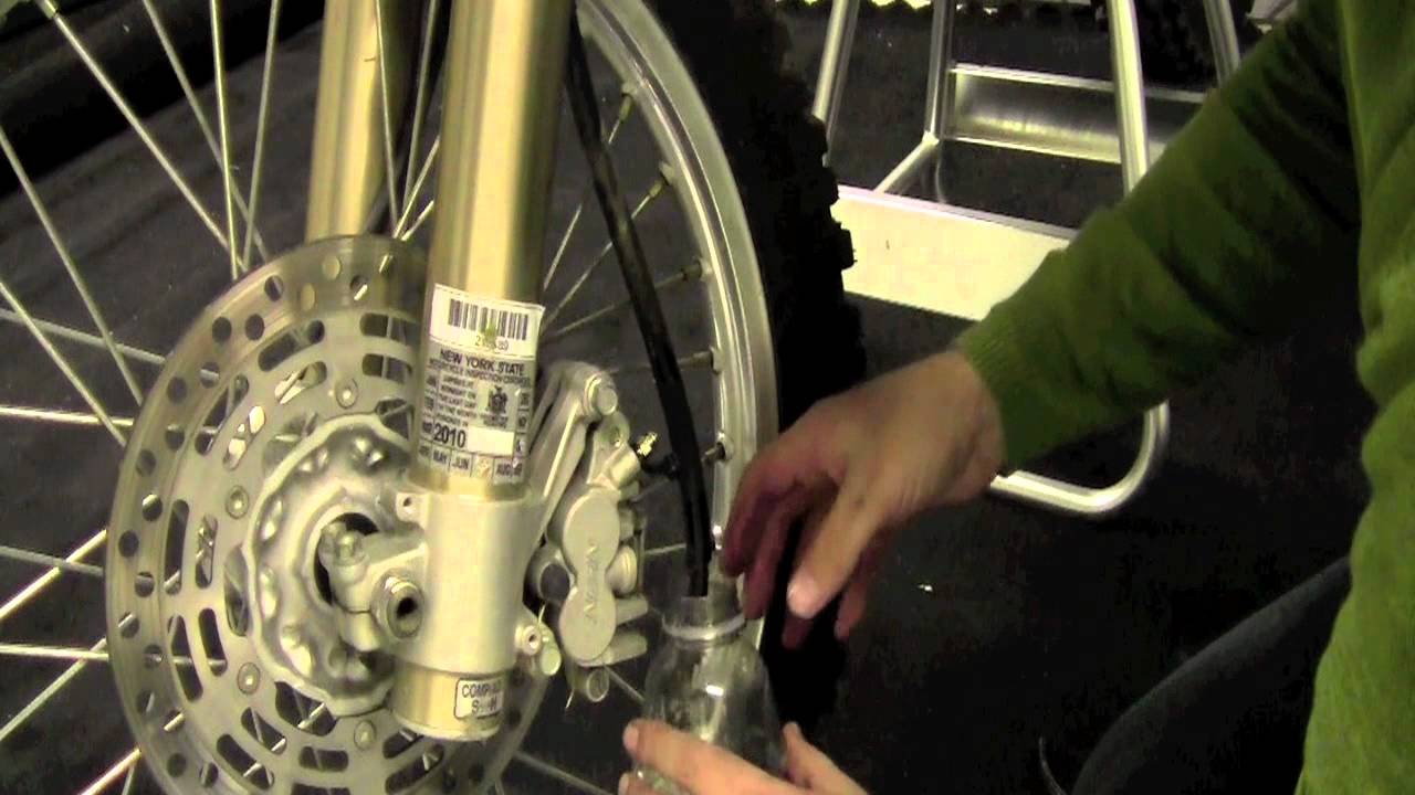Galfer Stainless Steel Braided front brake line install on a Suzuki DRZ400S