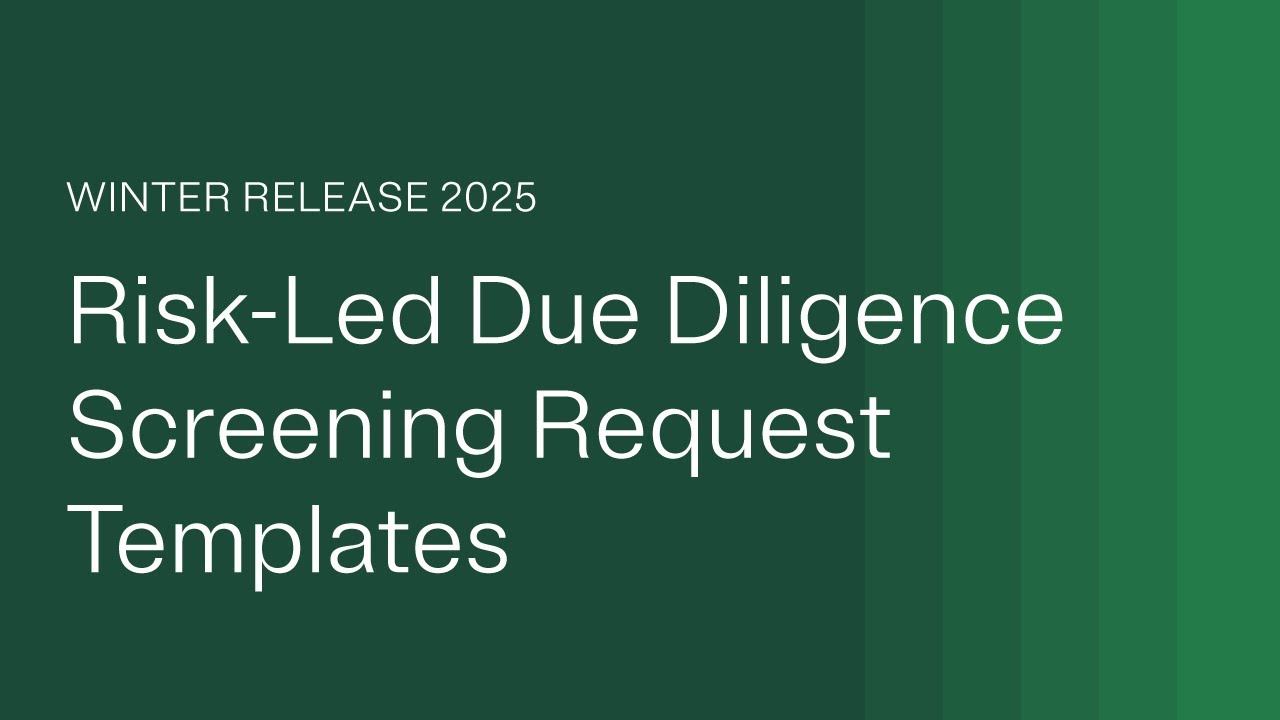 Technical Overview for Risk-Led Due Diligence Screening Request Templates