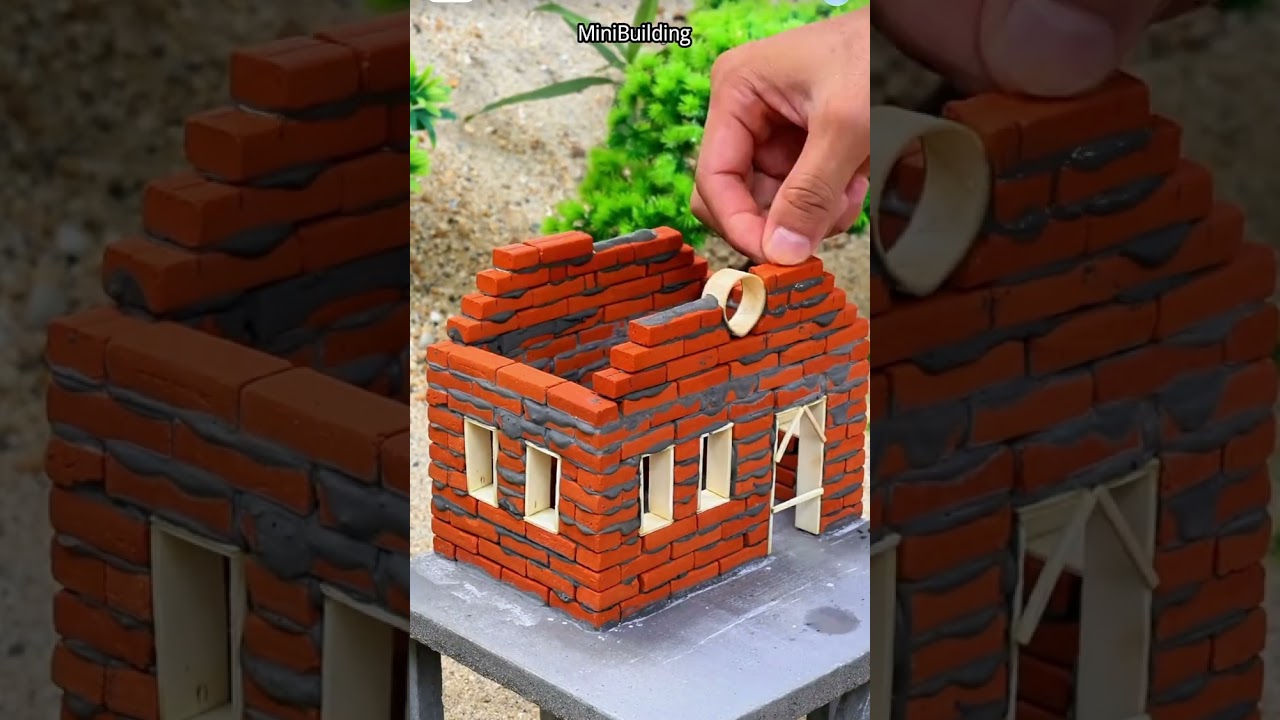 Mini Brick House Build | Satisfying Tiny Trowel ASMR