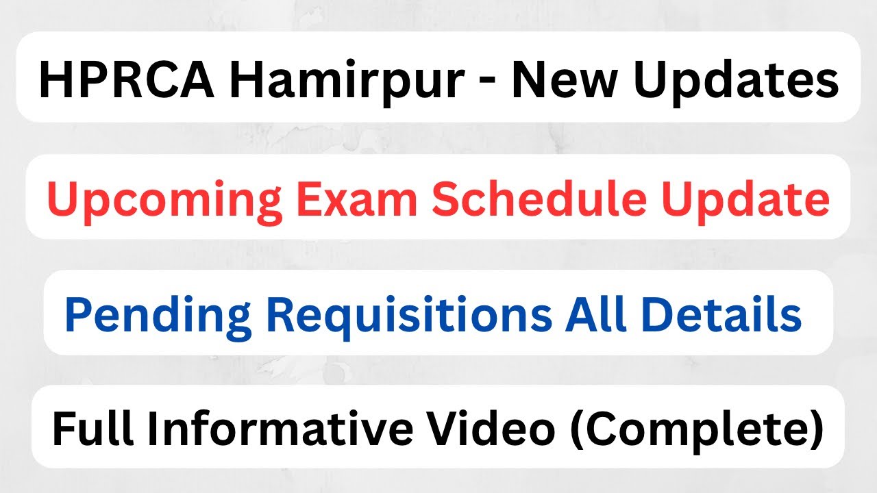 HPRCA - Upcoming Exam Schedule || Upcoming Vacancy Details || Let&rsquo;s Study ||