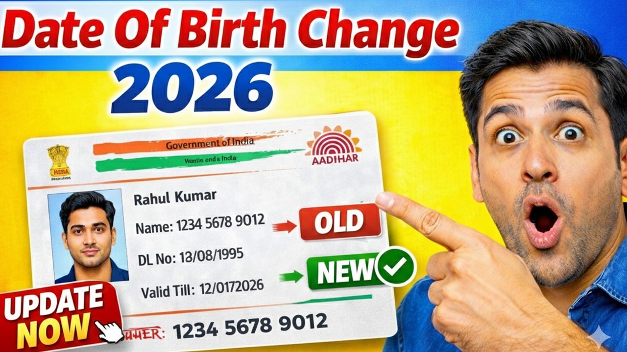 Aadhar Card Date Of Birth Change 2026 | aadhar card me date of birth kaise change kare | dob update