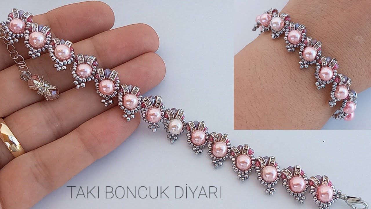 İNCİ BONCUKTAN SIRALI BİLEKLİK YAPIMI /BRACELET MADE OF PEARL BEADS