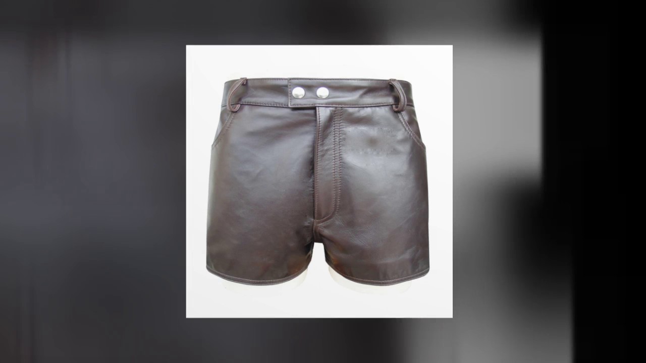 Brown Leather Shorts With Two Pockets Custom Made To Order 720p