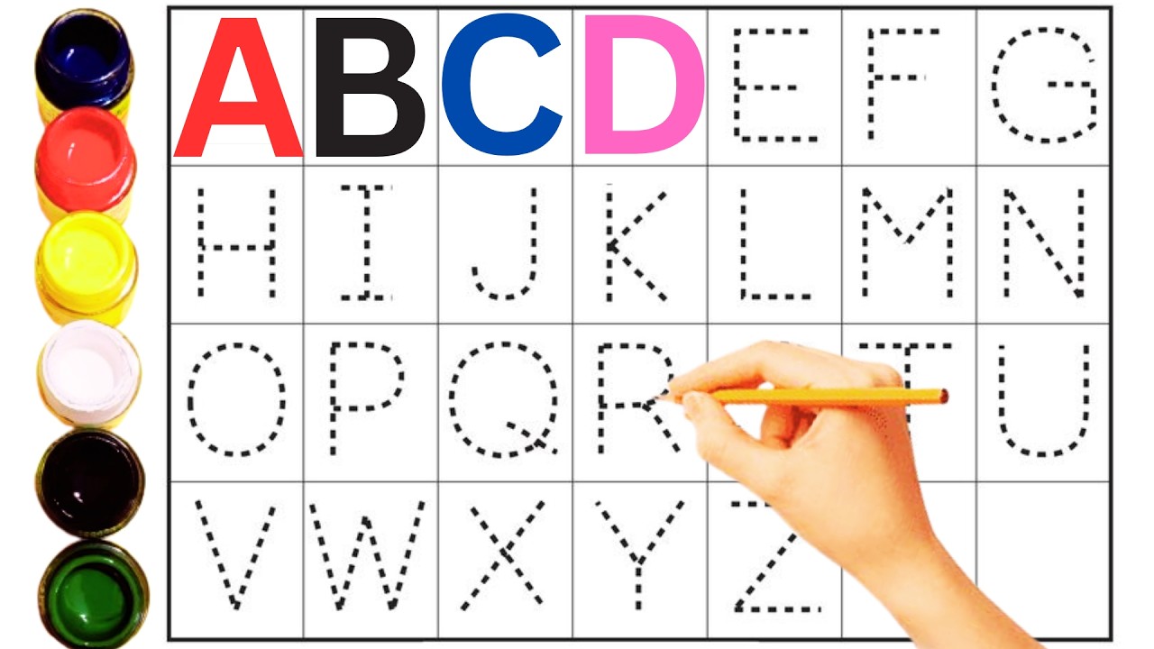 Kids rhymes | A to Z  | collection for writing along dotted lines for toddler | Alphabet | ABCD 4
