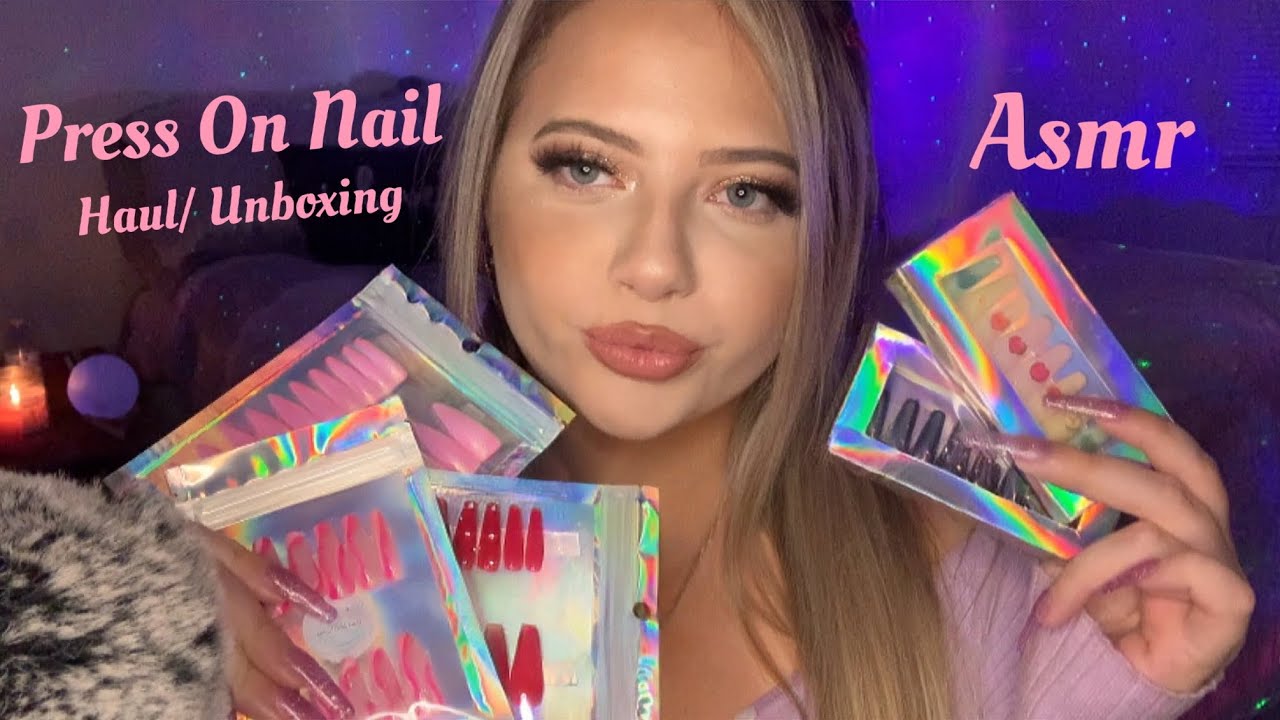Asmr Press On Nail Haul & Unboxing 💗 Tapping, Crinkles, Scratching