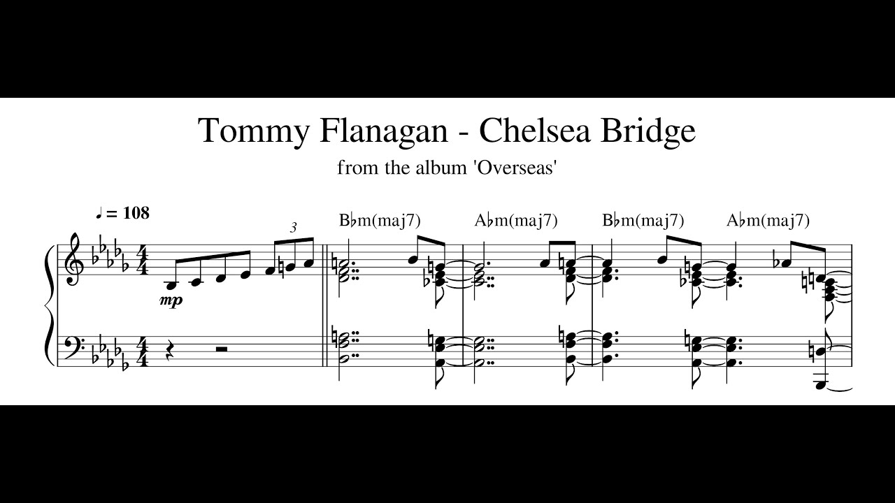 Tommy Flanagan - Chelsea Bridge - Piano Transcription (Sheet Music in Description)