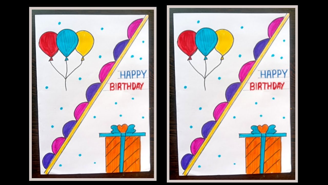 Birthday Card Making / Happy Birthday Card / Birthday Greeting Card / Easy And Beautiful / Easy Card
