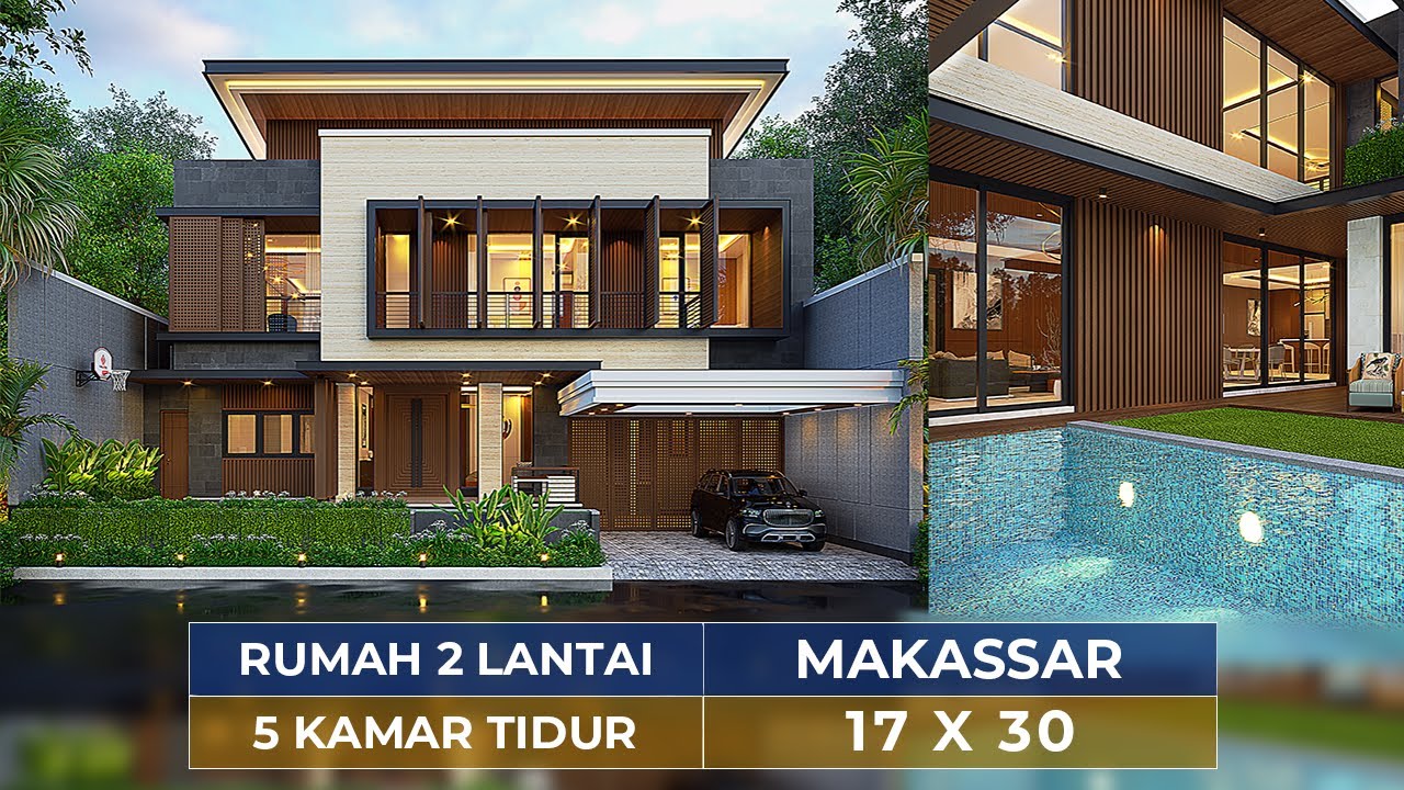 BACKYARDNYA JUARA ! BEGINI MEWAHNYA RUMAH MODERN 2 LANTAI DI MAKASSAR ! - JASA DESAIN RUMAH