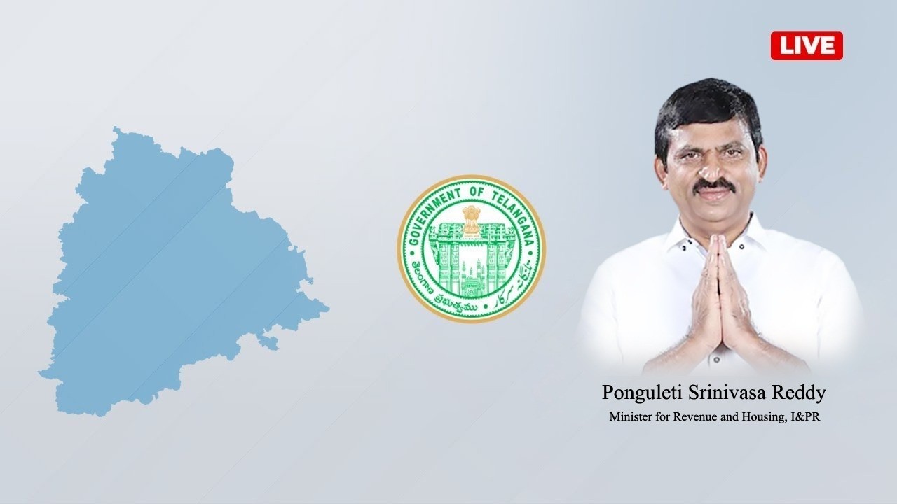 Hon&rsquo;ble Minister for Revenue,Housing and I&PR Sri.Ponguleti Srinivas Reddy Press Meet at Secretariat