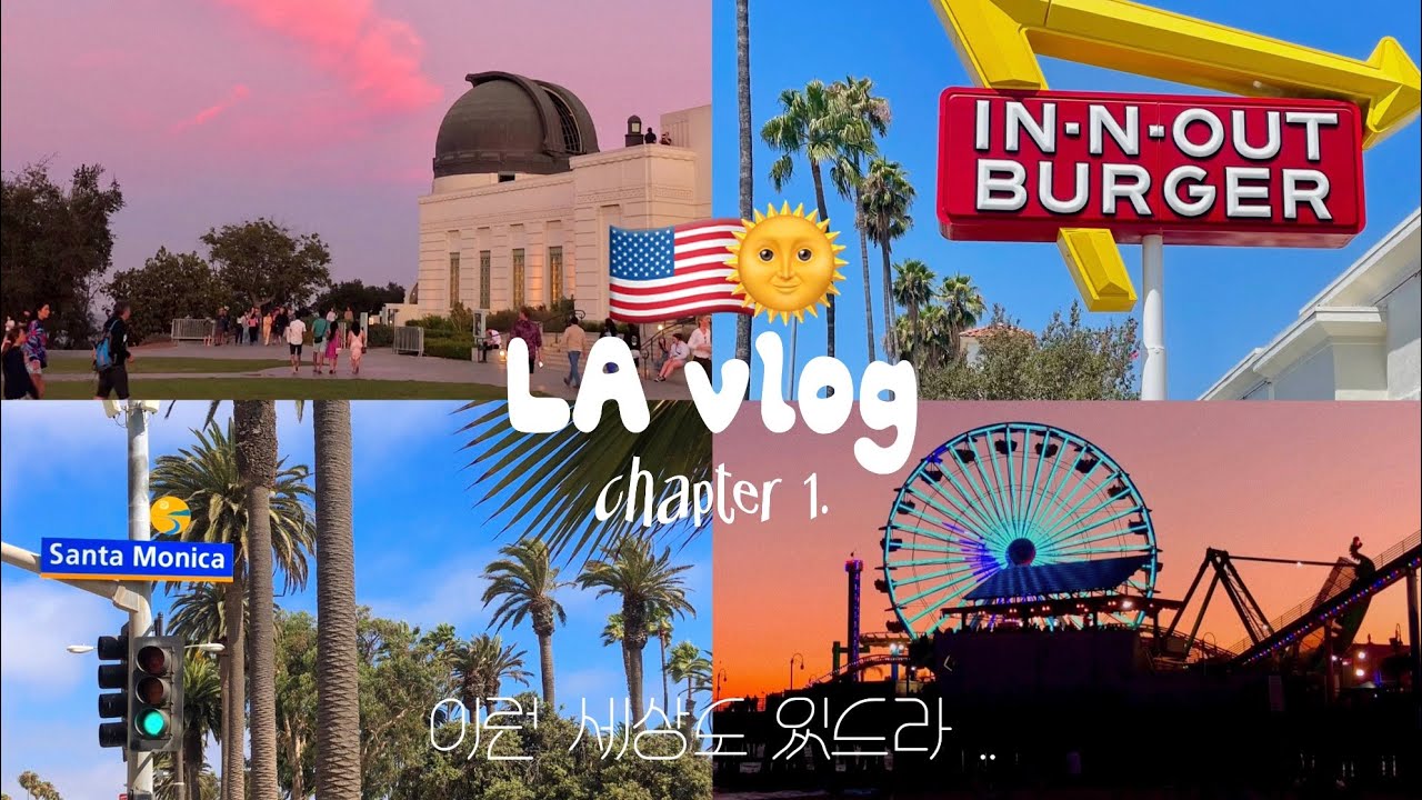 LA vlog 🌞🌴⋆ 눈물줄줄 3년만의 출국, 여기가 하이틴이다 .. | 할리우드에서 피크닉, 그리피스 천문대, 산타모니카 🎡 LA 여행 브이로그