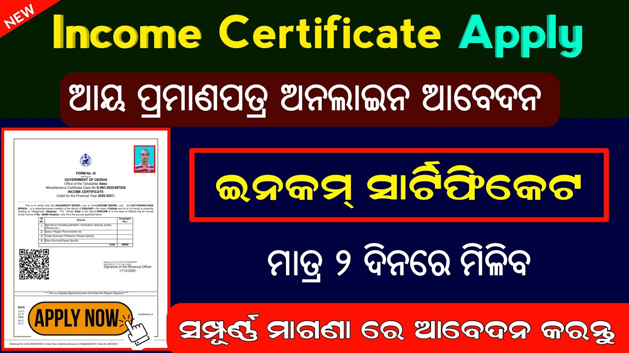 How To Apply Income Certificate In Online Odisha || Income Certificate Online Apply Full Process
