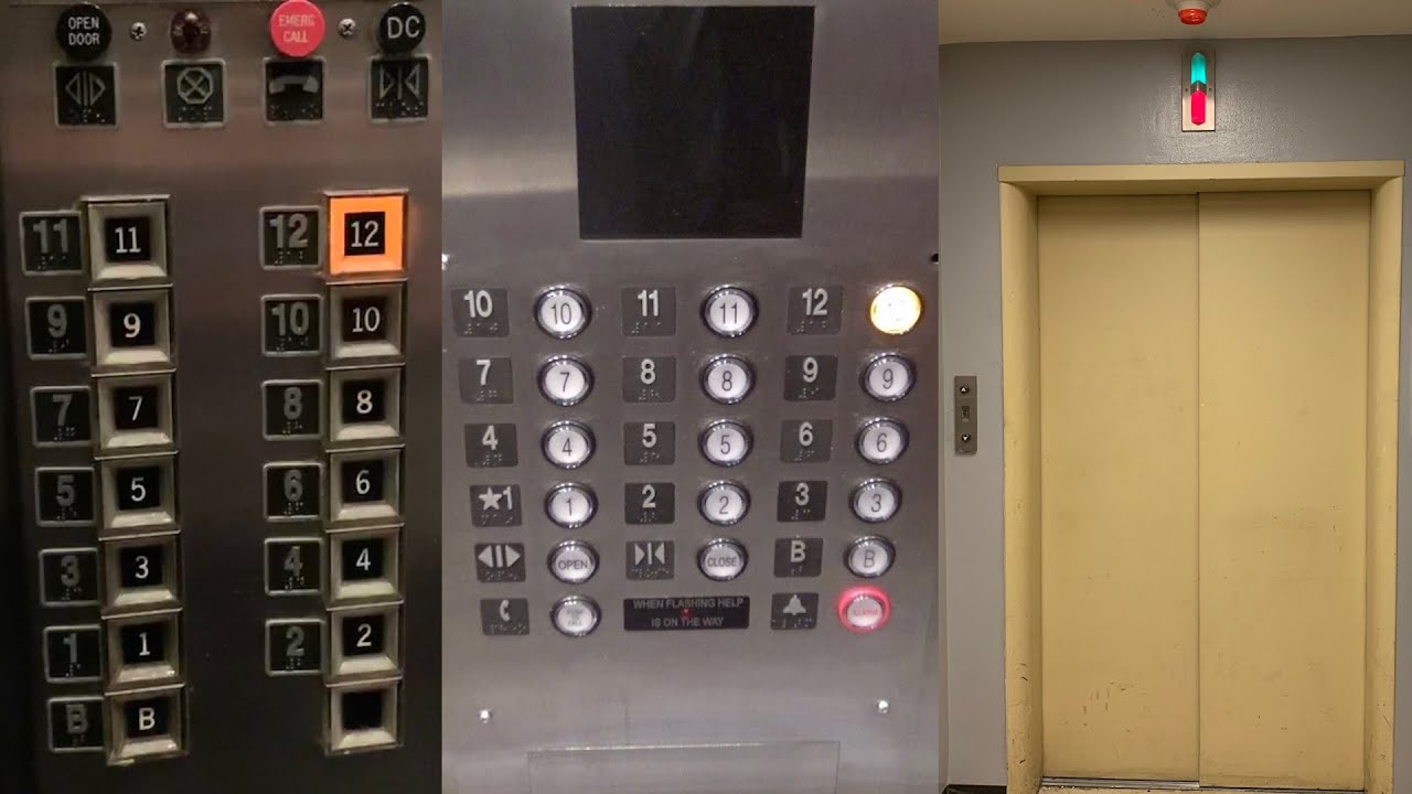 Dallas, TX: Before and After the mod of the 1959 OTIS elevators at the Salzar Center