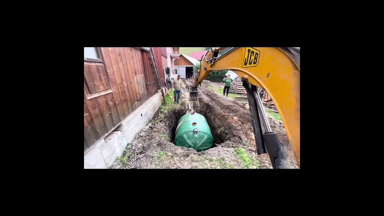 Montaj fosa septica ecologica fibra de sticla🔴/ installing septic sistem / jcb 804 excavator