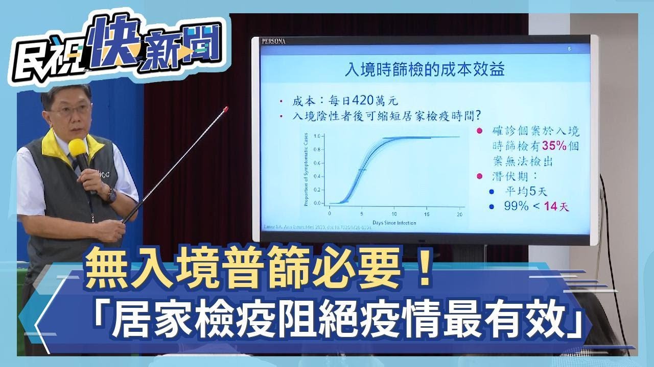 快新聞／無入境普篩必要！ 指揮中心：居家檢疫阻絕疫情最有效－民視新聞