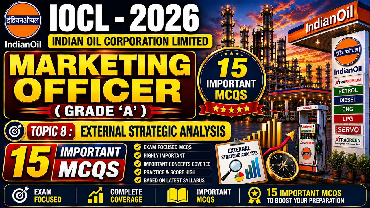 External Strategic Analysis MCQs | IOCL Recruitment 2026 | IOCL Marketing Officer PDF Notes 2026