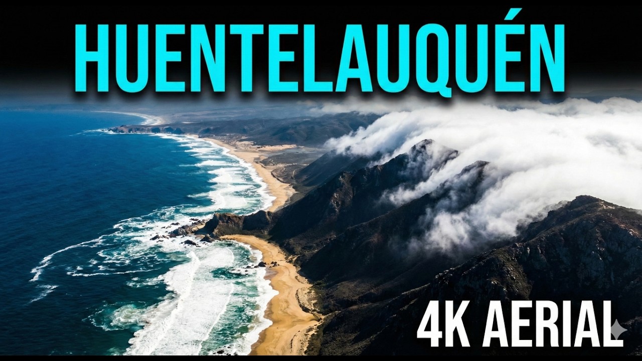 HUENTELAUQUÉN, Chile ⛰️🌊 4K Drone Tour | Northern Coast & Misty Mountains