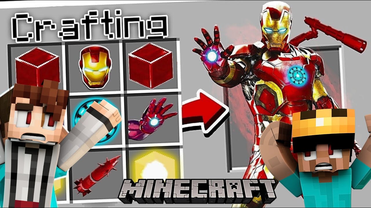 We Got Teleported To IRON MAN'S World and got superpower suits of IRONMAN in minecraft (Hindi)