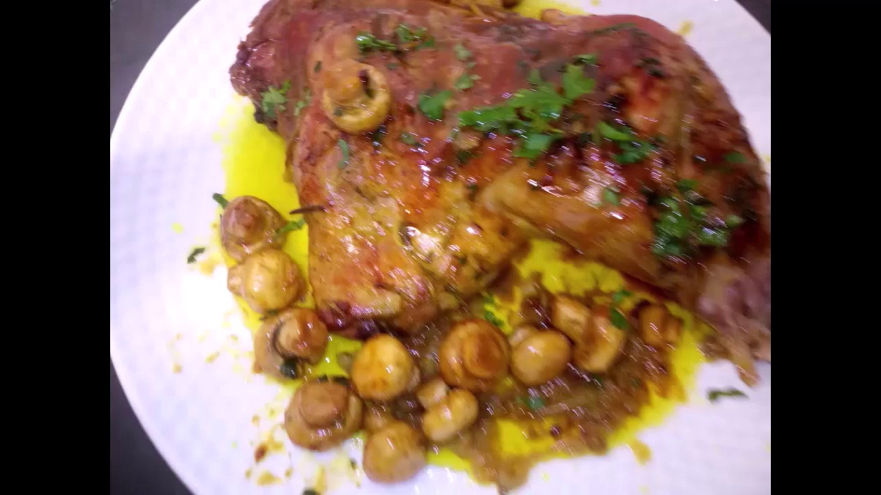 cuisse de dinde au champignon au four