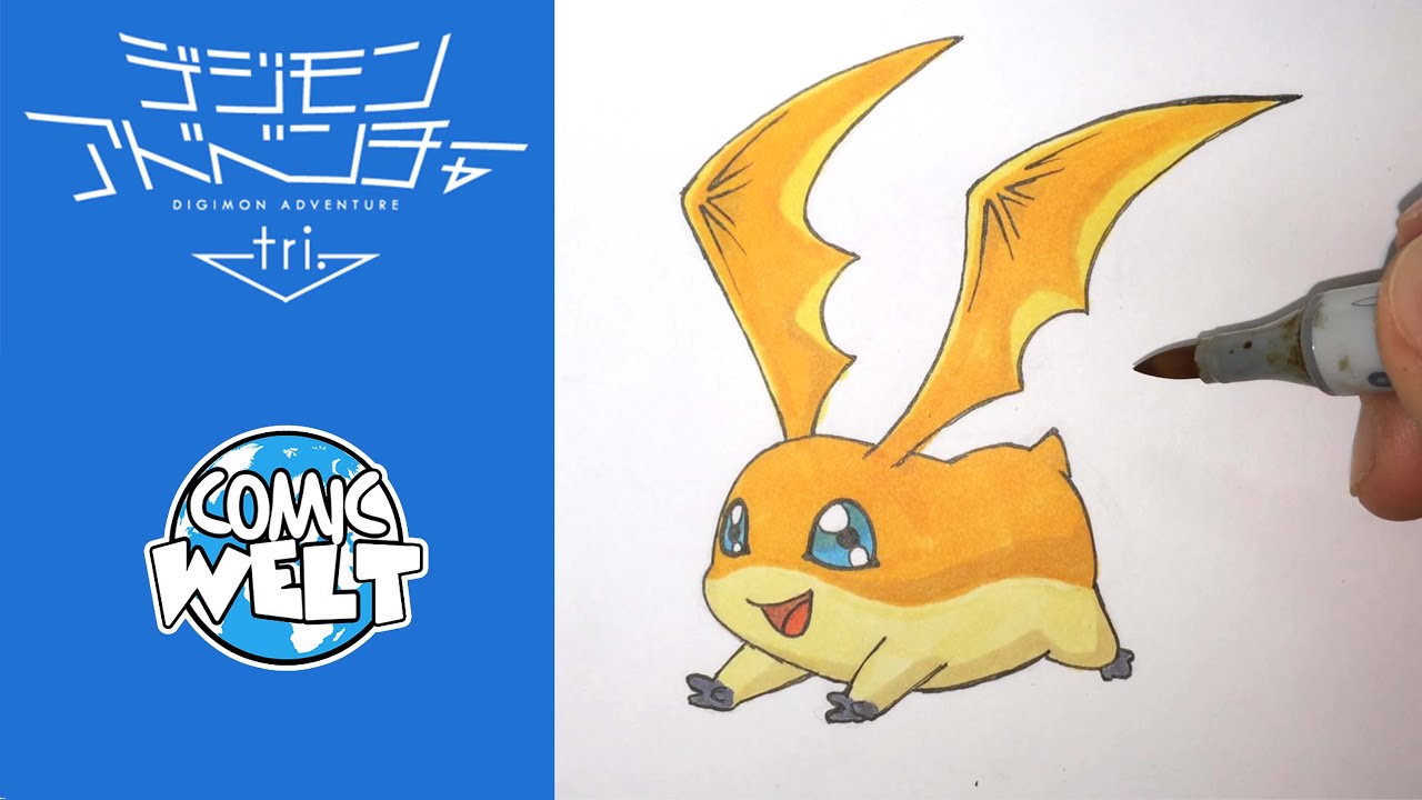 How to draw Patamon パタモン [Digimon Tri] drawing tutorial