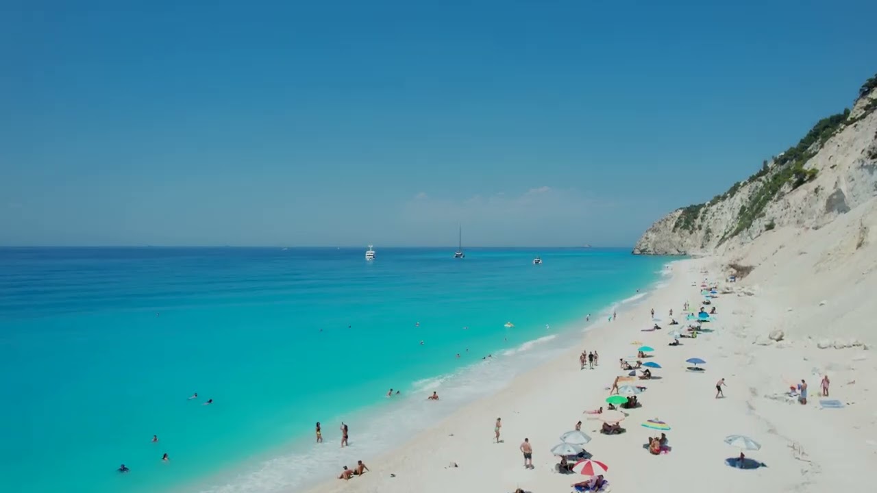 Best Beaches of Lefkada, Greece 📍 Deep House Drone 4K Footage 🎵