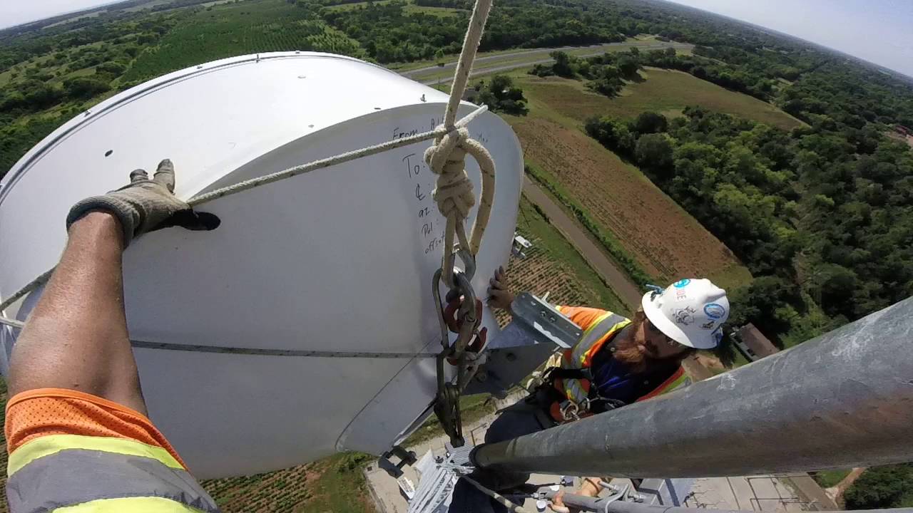 Installing Dishes- Tower Climber Part 2