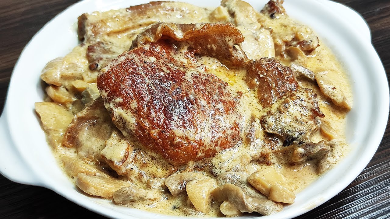 Pork in creamy Mushroom sauce