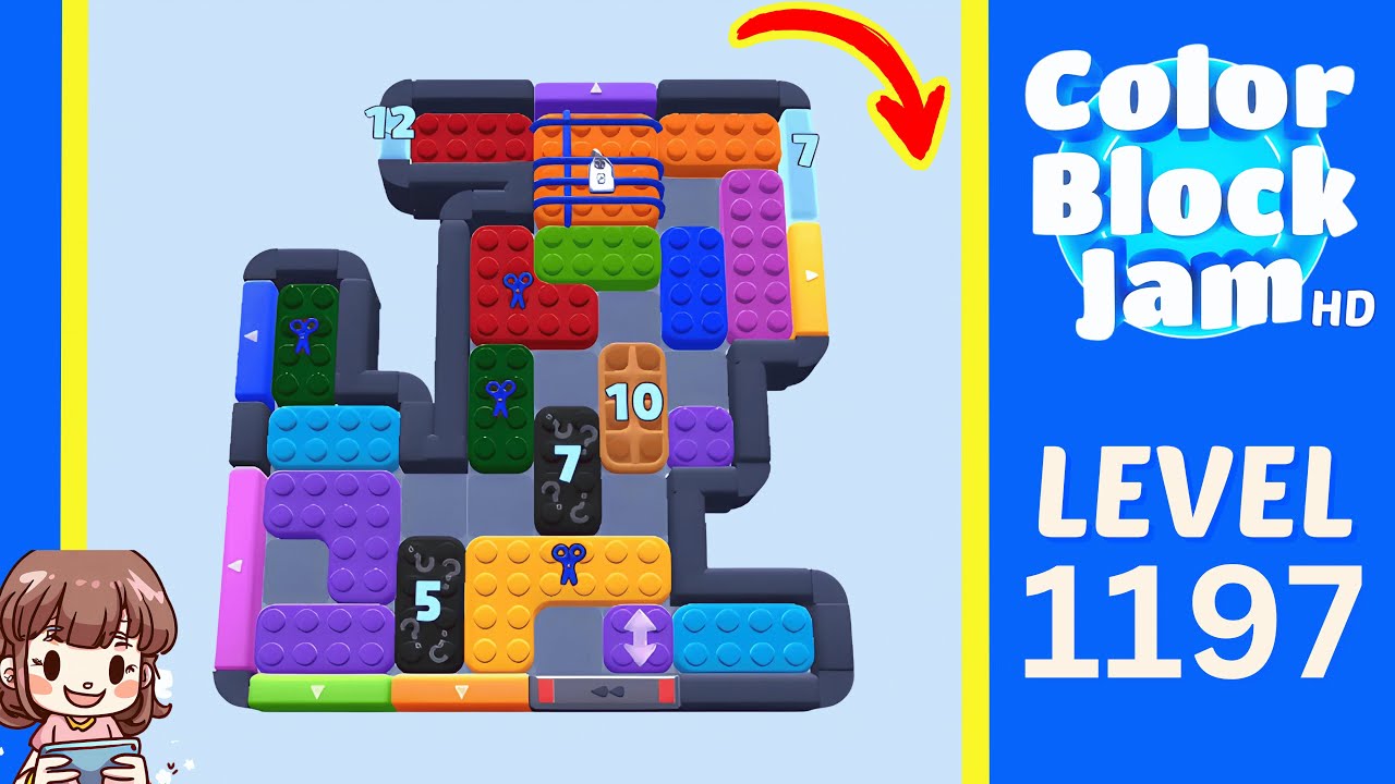 Color Block Jam Level 1197 Solution Walkthrough