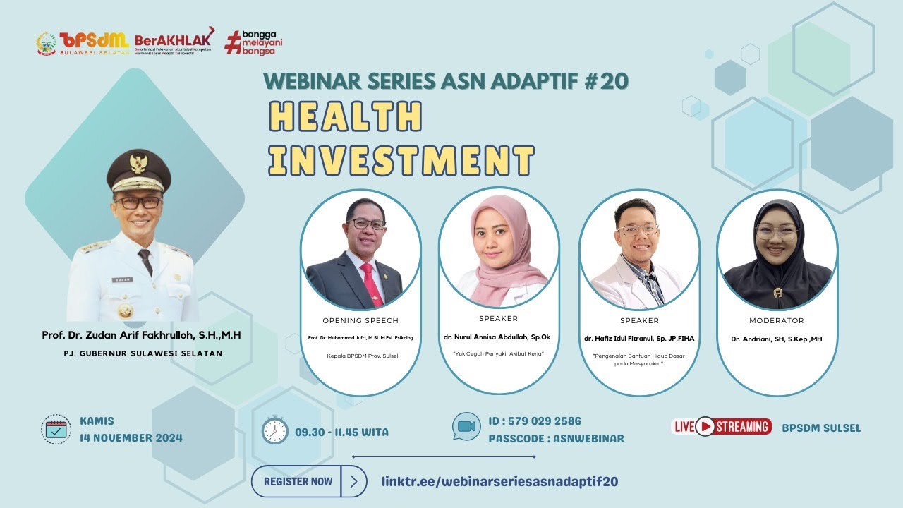 WEBINAR SERIES #20 : HEALTH INVESMENT