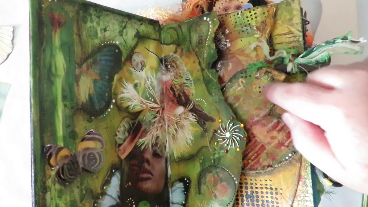 Mixed Media Altered Book Peek-a-Boo Page